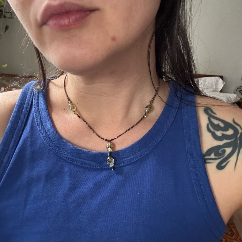 90s Glass Beaded Choker Necklace